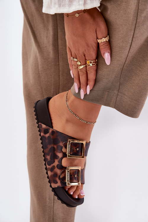 Voňavé Dámske Papuče S Prackami Leopardie Hnedé ZAXY RR285059