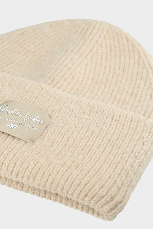 Dívčí zimní čepice 4F 4FJWAW24ACAPF415-83S Béžová