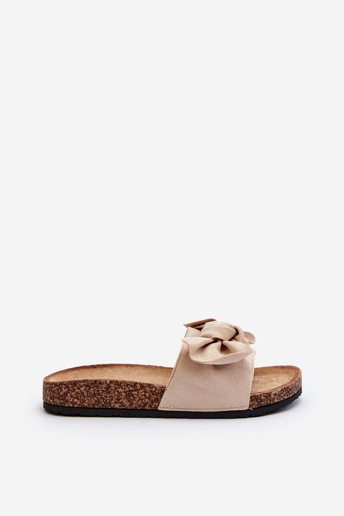 Dámské Pantofle S Mašlí Beige Ezephira