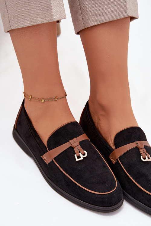 Mokasíny Loafers Ženy Z Eko Semiše Čierne Darwen