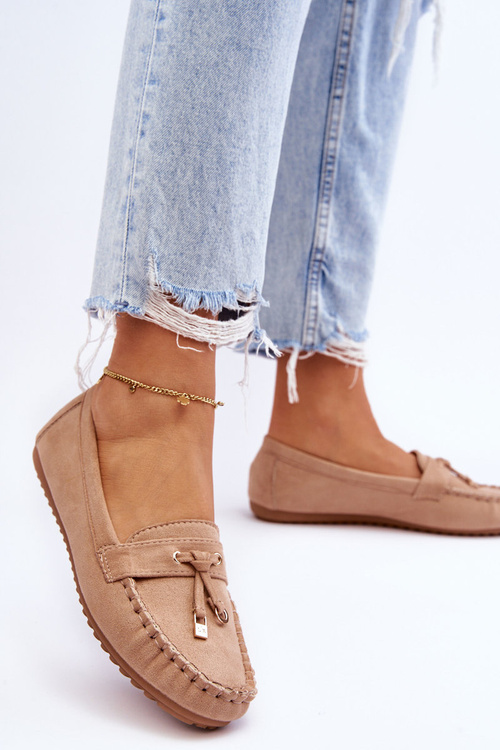 Klasické semišové mokasíny Tmavě béžová Good Time