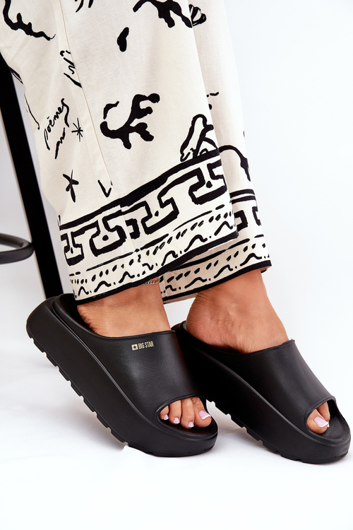 Dámské Pěnové Pantofle Na Platformě Big Star RR274A567 Černé