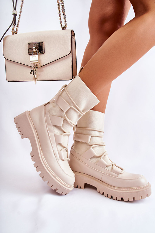 Dámské Boty Pracovníci S Ponožkou béžove Fallor