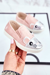 Dětská Obuv Tenisky Slip On s Myší Růžové Candys