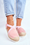Dámske espadrilly s ružovým motívom -out