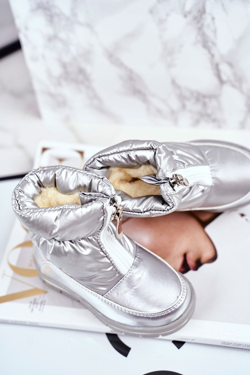 Dámské Sněhule Teplě Přírodní vlna Stříbrné Bubbles