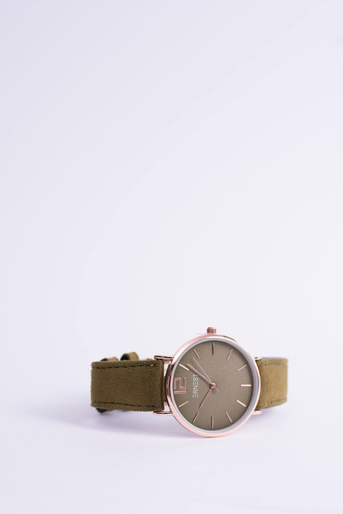 Dámské Hodinky Ernest Manon Suede Olive Gold