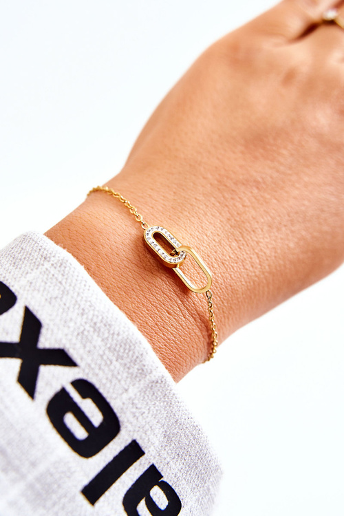 Dámsky náramok celebrít s oválnymi dekoráciami zlata