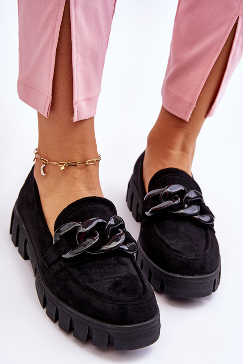 Dámske semišové mokasíny na platforme Black Bennett