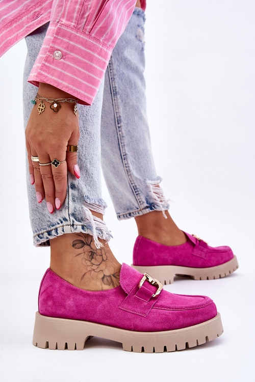 Módní semišové mokasíny Fuchsie Rayhan