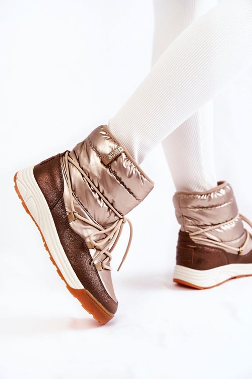 Dámska snehová topánka pamäť pena veľká hviezda kk274276 zlato-hnedá