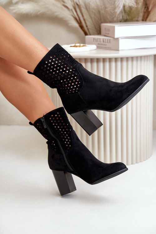 Dámské boty na podpatku se zipem černé Meriadne