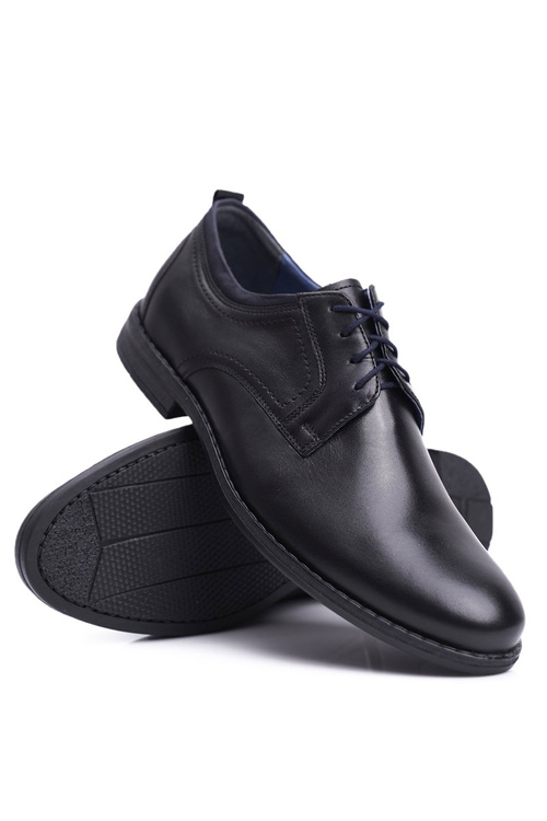 Pánské Polobotky Casual Nikopol Kožené Černé 1726