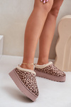Dámske Snehule Na Platforme Zateplené Kožušinou Leopard Hnedé Popruhy