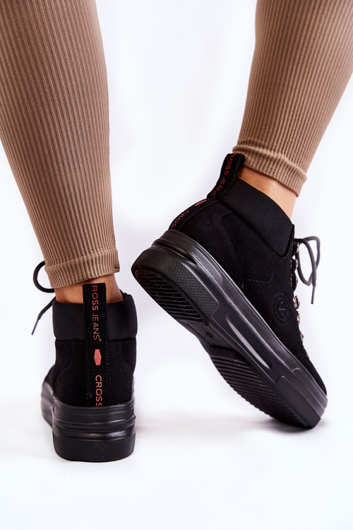 Topánky krížové džínsy KK2R4074C Čierne topánky