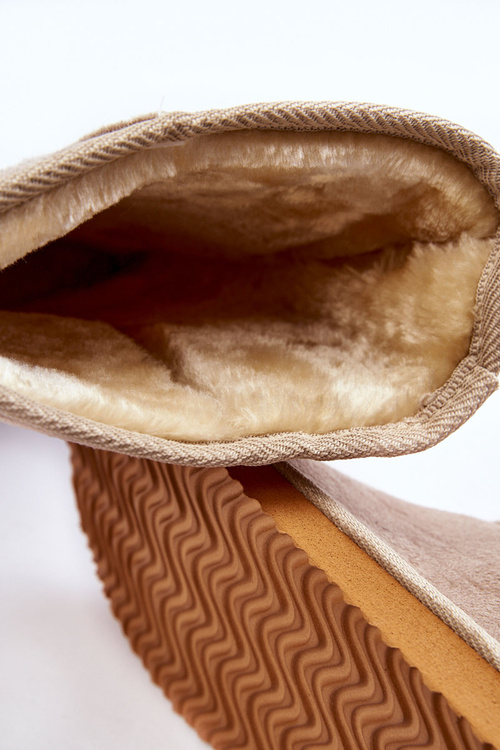 Dámské semišové vysoké boty do sněhu zateplené béžové Reyma