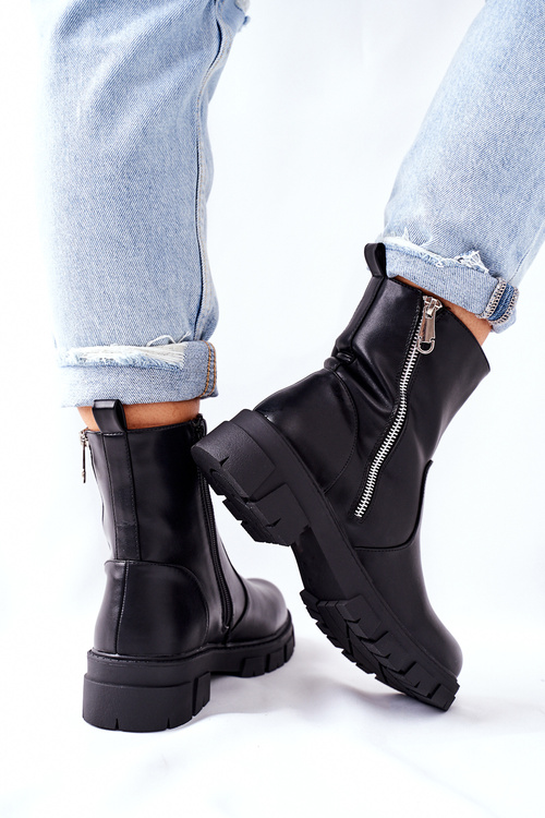 Stylové dámské boty S. Barski černé Gles