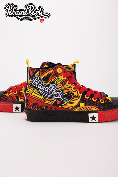 Tenisky Pol'and'Rock Festival X Big Star SS174501 Čierne-Červené