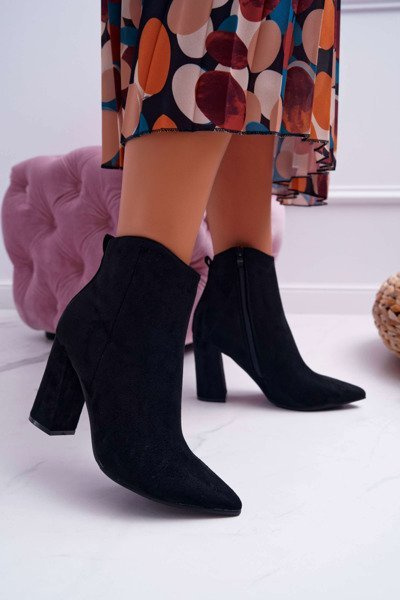 Ženské topánky na čiernom summe semišovom stĺpe