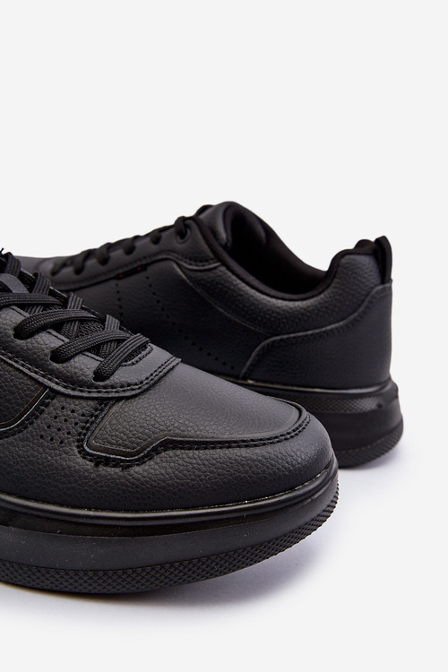 Ľahké pánske tenisky na platforme z ekokože čierne Uziran