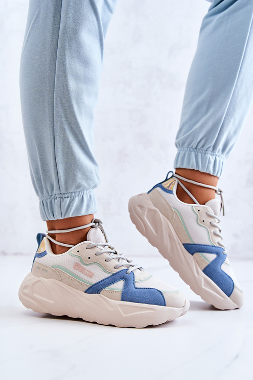 Dámské tenisky Memory Foam Big Star JJ274600 béžovo-modrá