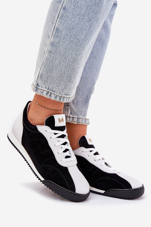 Dámské Kožené Sportovní Boty Laura Messi 2935 Černé