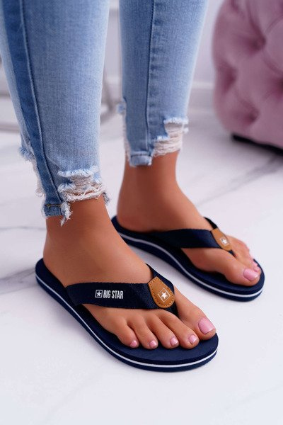 Dámske flip -flops Big Star DD274A254 Navy Blue