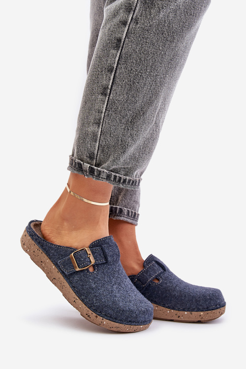 Pohodlné dámské pantofle s přezkou Inblu ED000019 navy modré