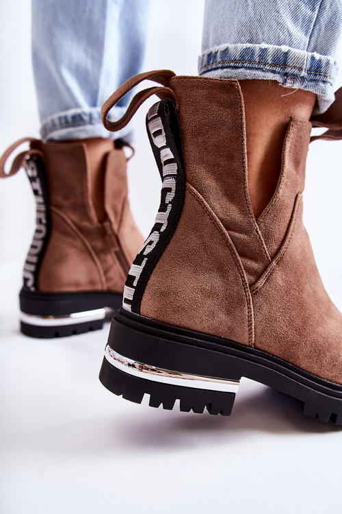 Semišové topánky s hnedými výrezmi Elvera