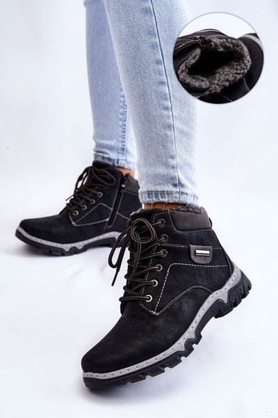 Dámské oteplené boty na zip Černé Jake