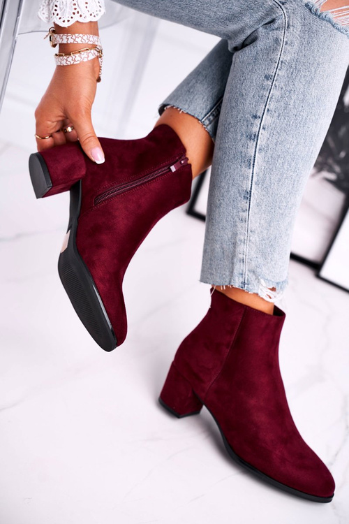 Dámské Kotníkové Boty Na Podpatku Sergio Leone Bordeaux BT528