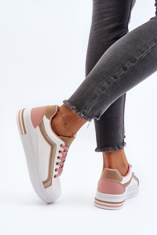 Dámske tenisky s brokátom v béžovej farbe Elnami