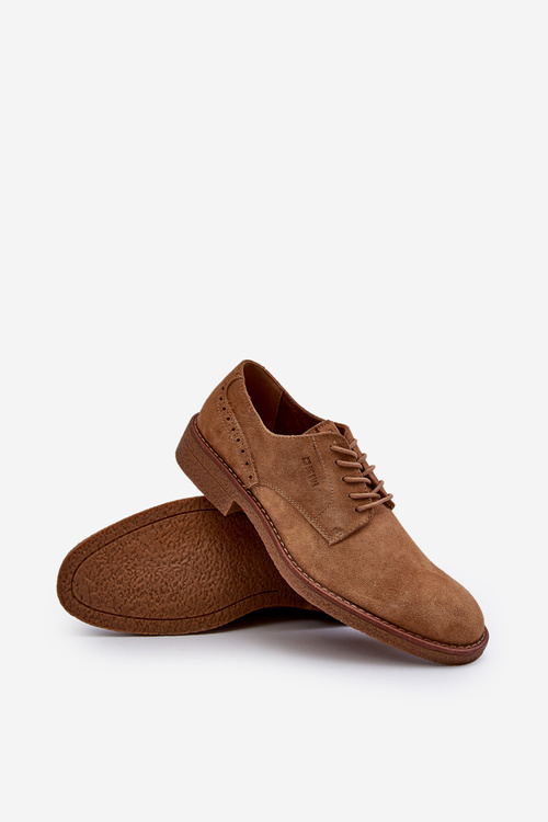 Semišové pánské polobotky Big Star NN174213 Camel