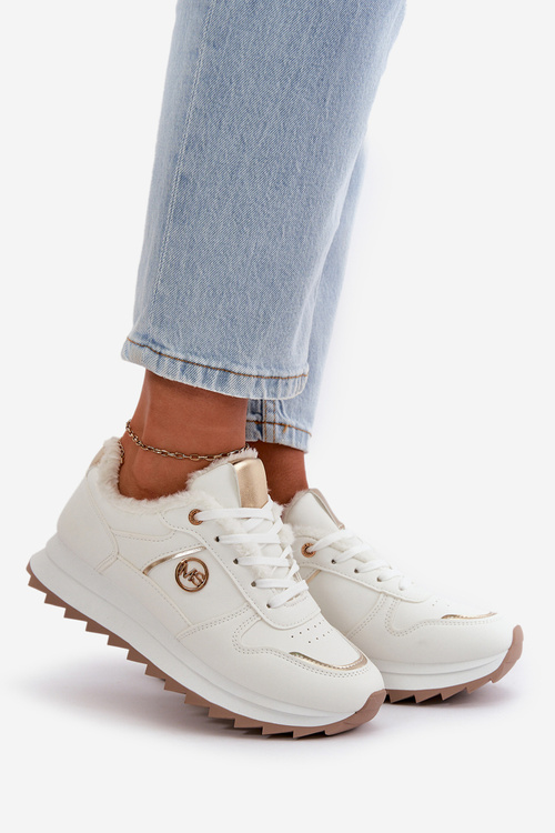 Teplé Zateplené Športové Topánky Na Platforme Biele Lerisas