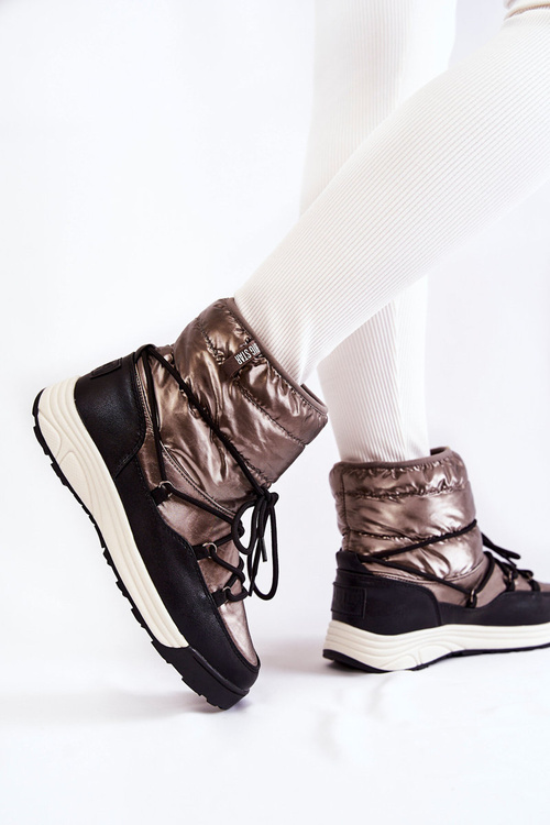 Dámska pamäť Snow Boots Pamäť pena Veľká hviezda KK274275 Strieborná čierna