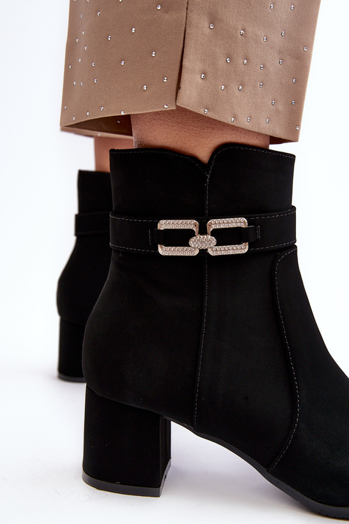 Dámské Botky s Nízkou Podpatku s Ozdobou Černá Numissa