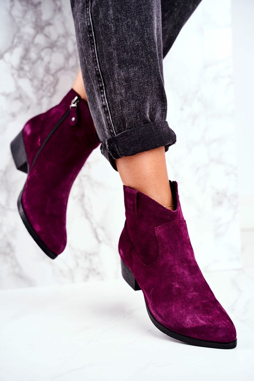 Ženské semišové topánky Maciejka fialové topánky 04289-05