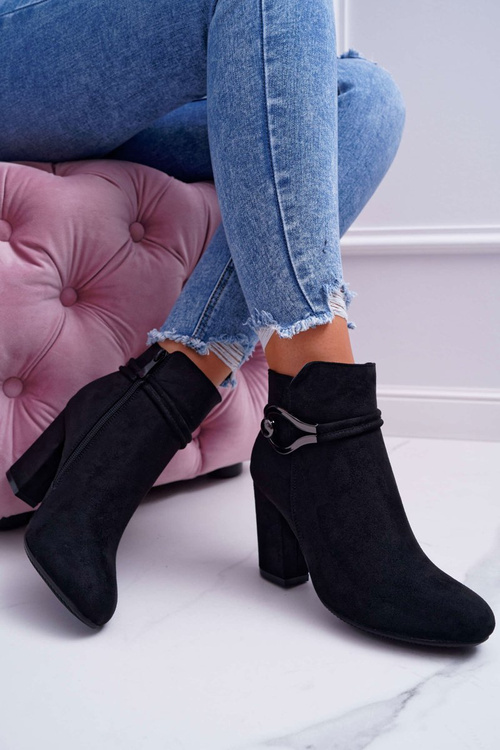 Dámské Kotníkové Boty Na Podpatku Černé Tola S.Barski