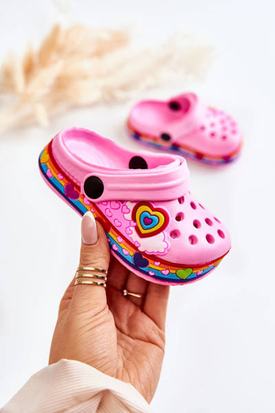 Dětské pantofle Foam Crocs růžove Charie