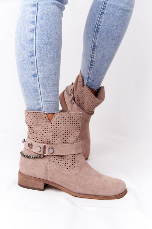 Prolamované Jarní Boty Lewski Shoes 2905-0 Béžové