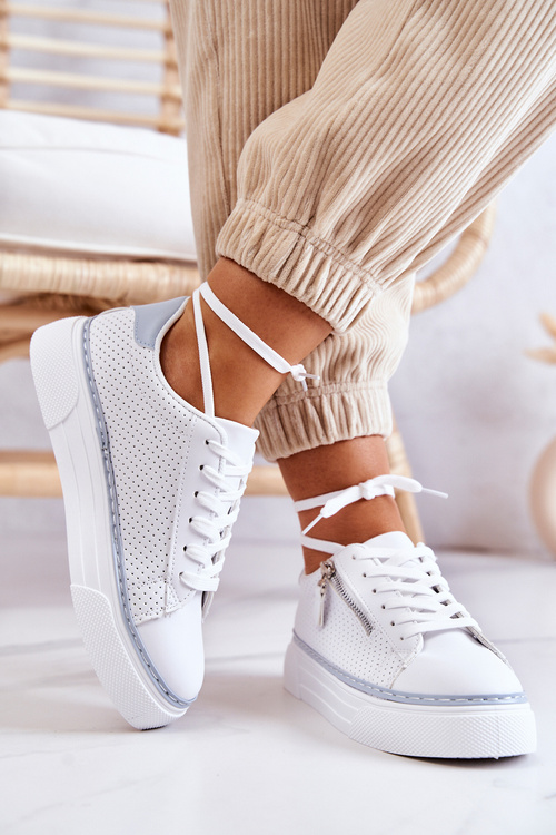 Športové topánky na bielej a modrej platforme Louisa