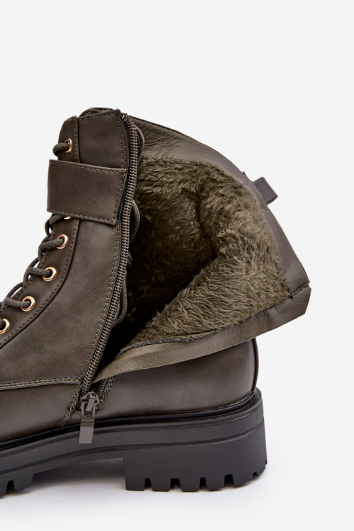 Dámské pracovní boty s zipem s dekorací tmavě zelenou Ciossava