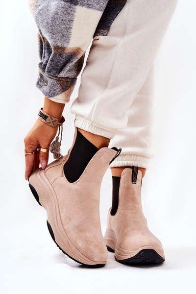 Topánky na semišovej platforme Beige Nicci