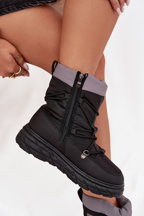 Dámske zimné čižmy na zips Lee Cooper LCJ-25-44-3930 Čierne