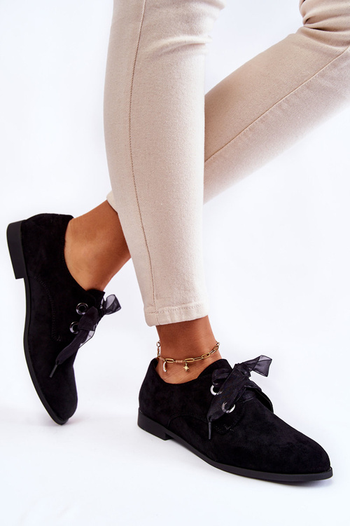 Dámske semišové zviazané topánky la.fi 210014b-ud čierne