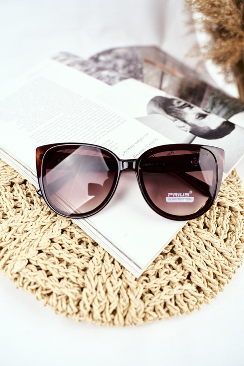 Sluneční Brýle Prius PRE-38 Zlaté Hnědý Přechod Lesk