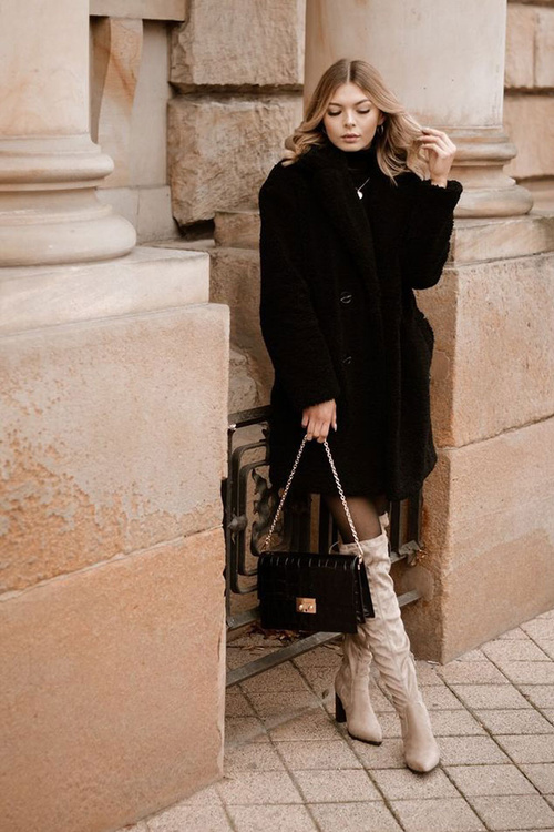 Dámské Kozačky Na Podpatku Béžové Monleek