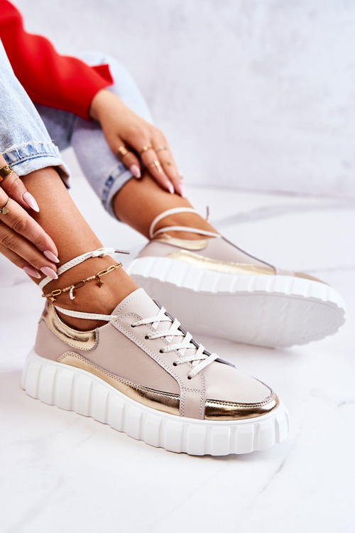 Dámska obuv na platforme Beige a Gold Noriso
