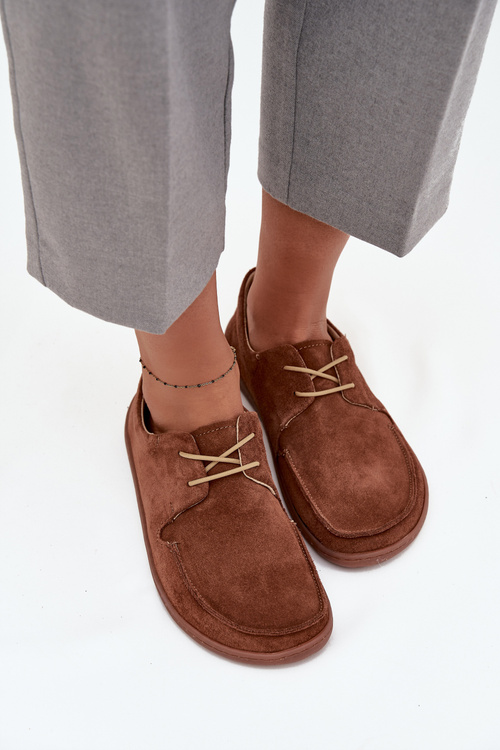 Dámské polobotky typu barefoot z přírodního semiše Zazoo 327 hnědé