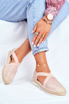 Dámske espadrilly s strihom -out Pink Brocade Motív